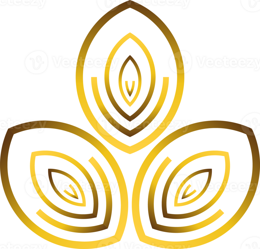 golden floral ornament png