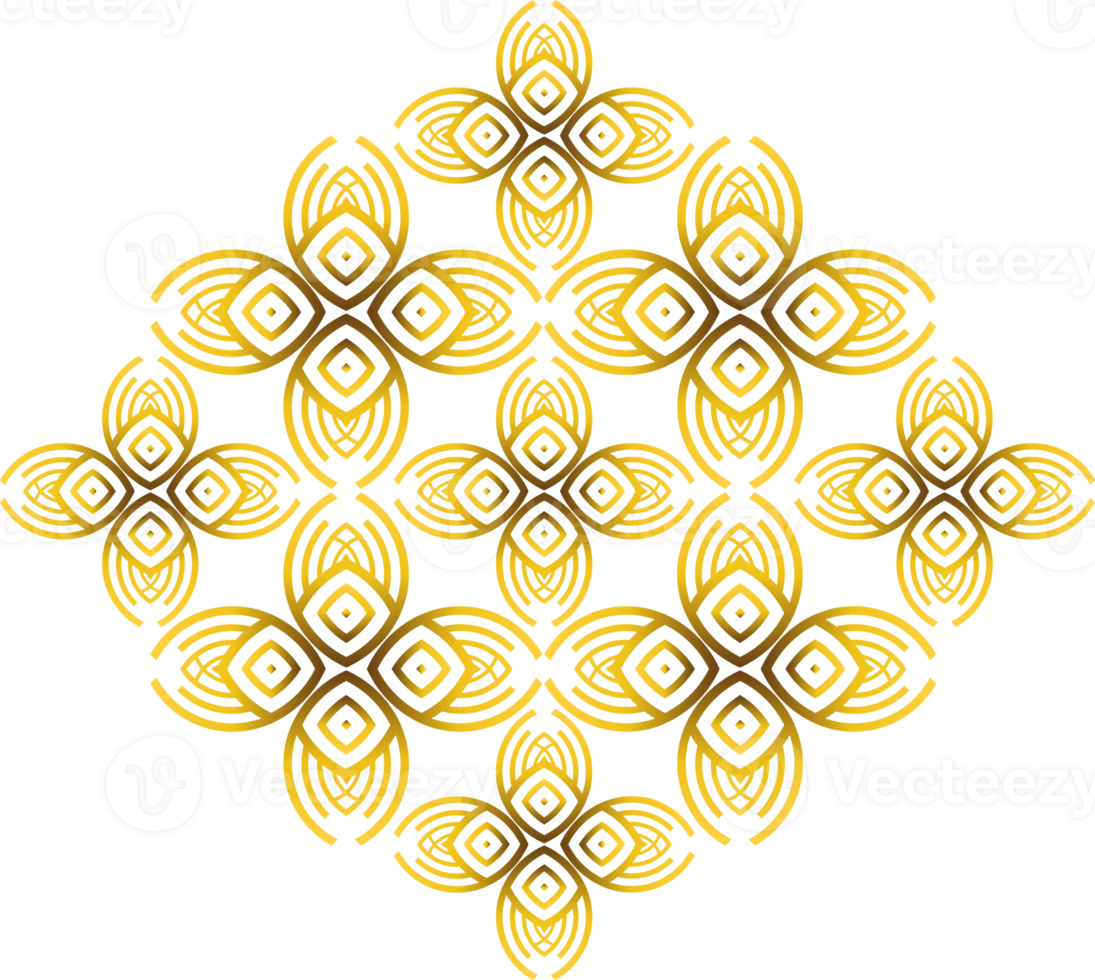 gold abstract floral ornament png