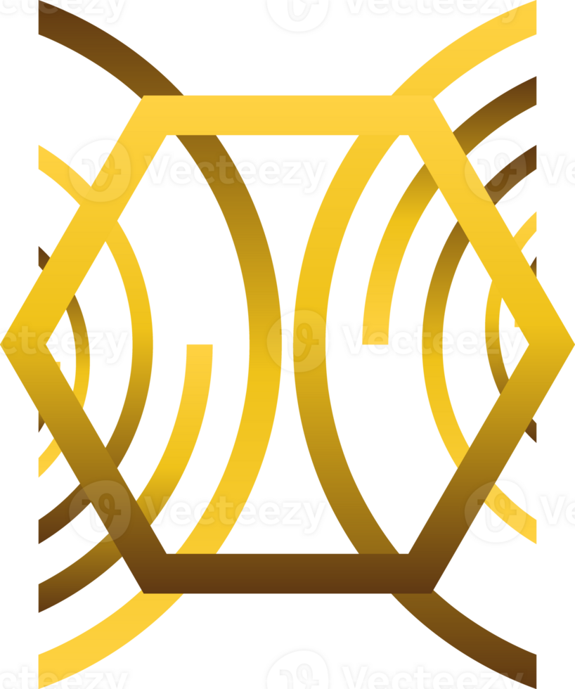 gold hexagonal ornament png