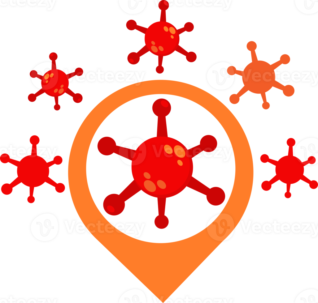 flat style virus icon concept png