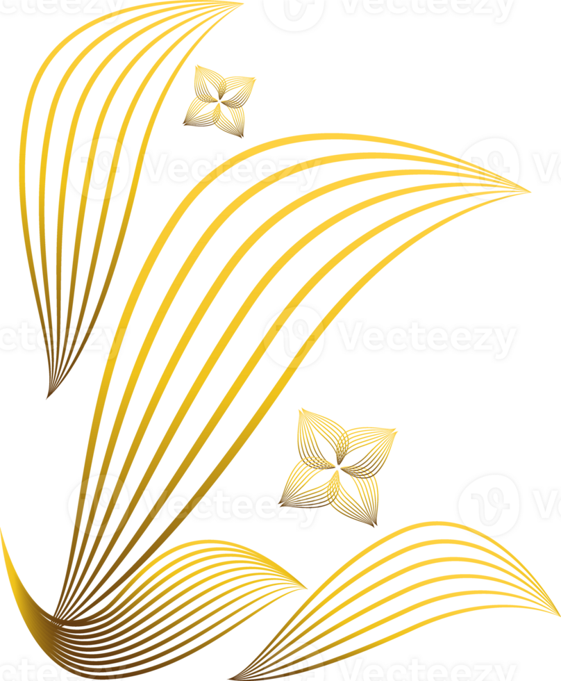 golden floral ornament png