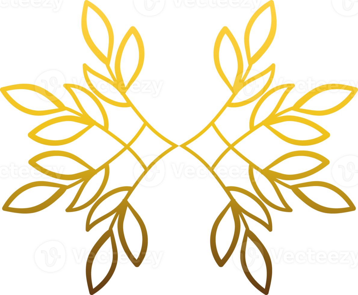 luxury gold floraldecoration png