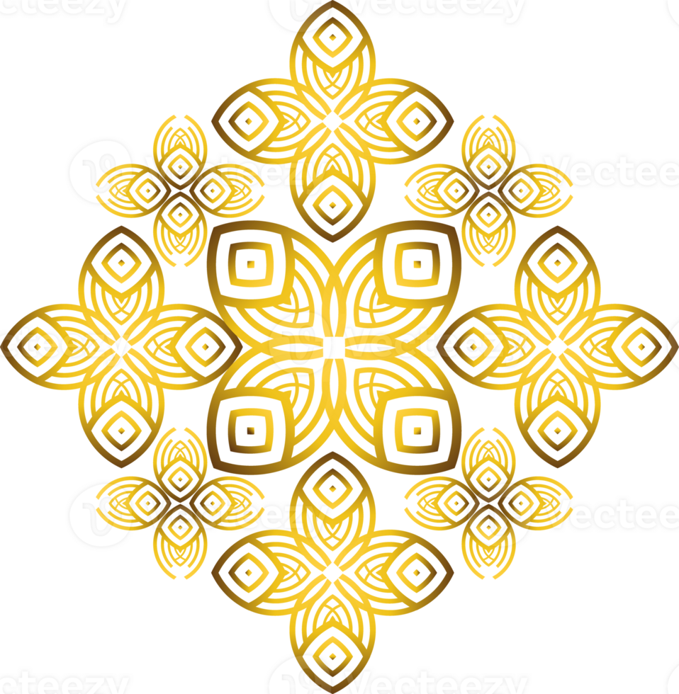 gold abstract floral ornament png