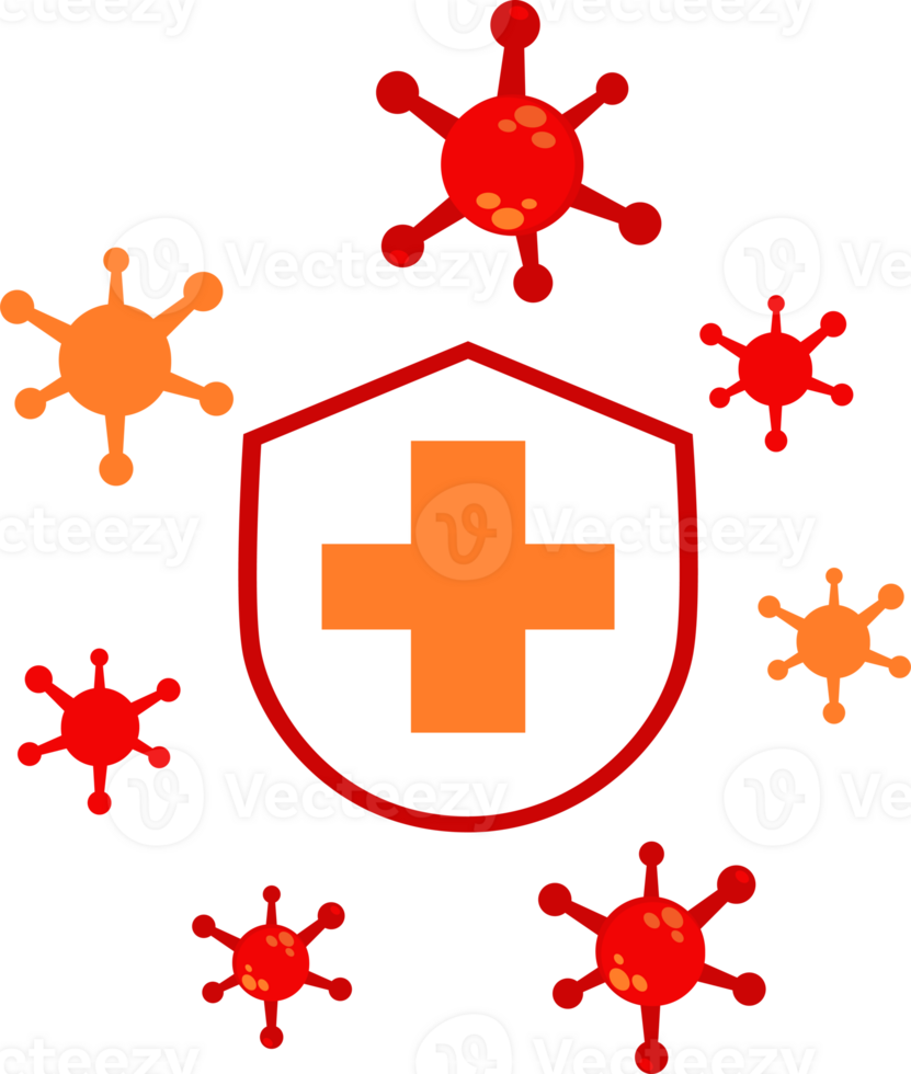 flat style virus icon concept png