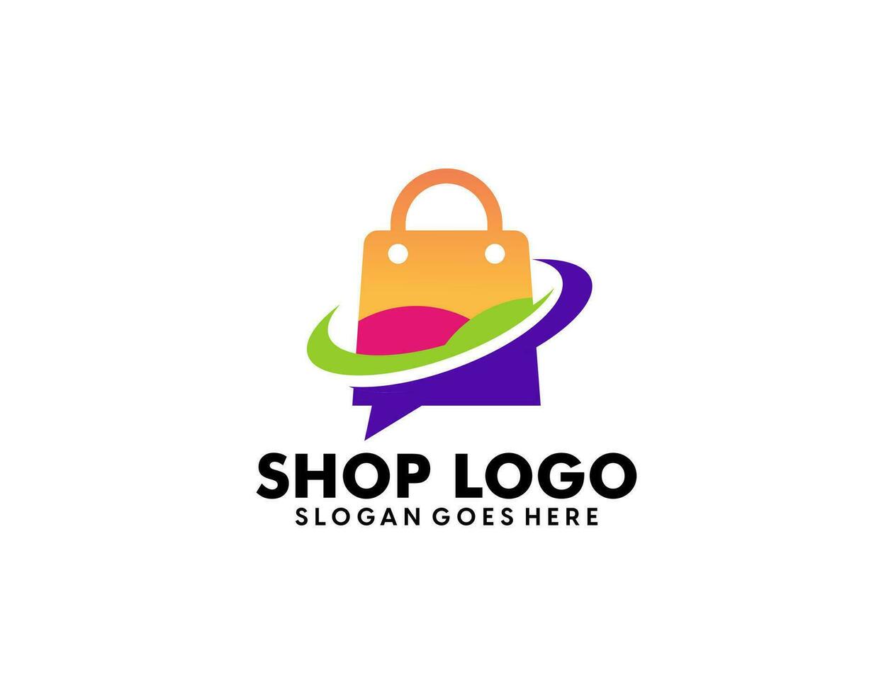 conjunto de en línea tienda logo diseños modelo. ilustración vector gráfico de compras bolsa, computadora y ratón logo. Perfecto para comercio electrónico, venta, Tienda web elemento. empresa emblema.