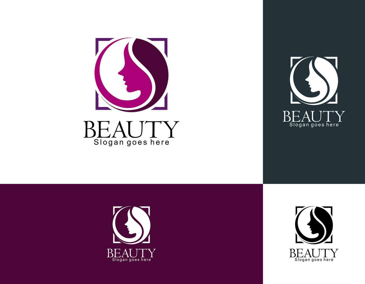 mujer pelo salón con interesante colores logo diseño prima vector. parte 2 vector