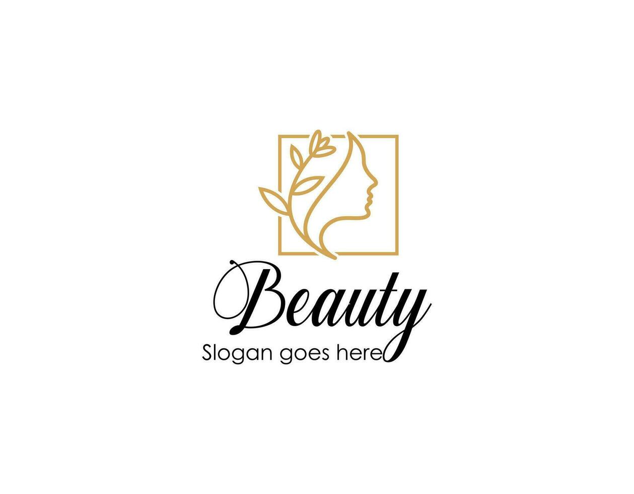 Woman face logo design vector illustration. Woman face suitable for beauty and cosmetic company logos.