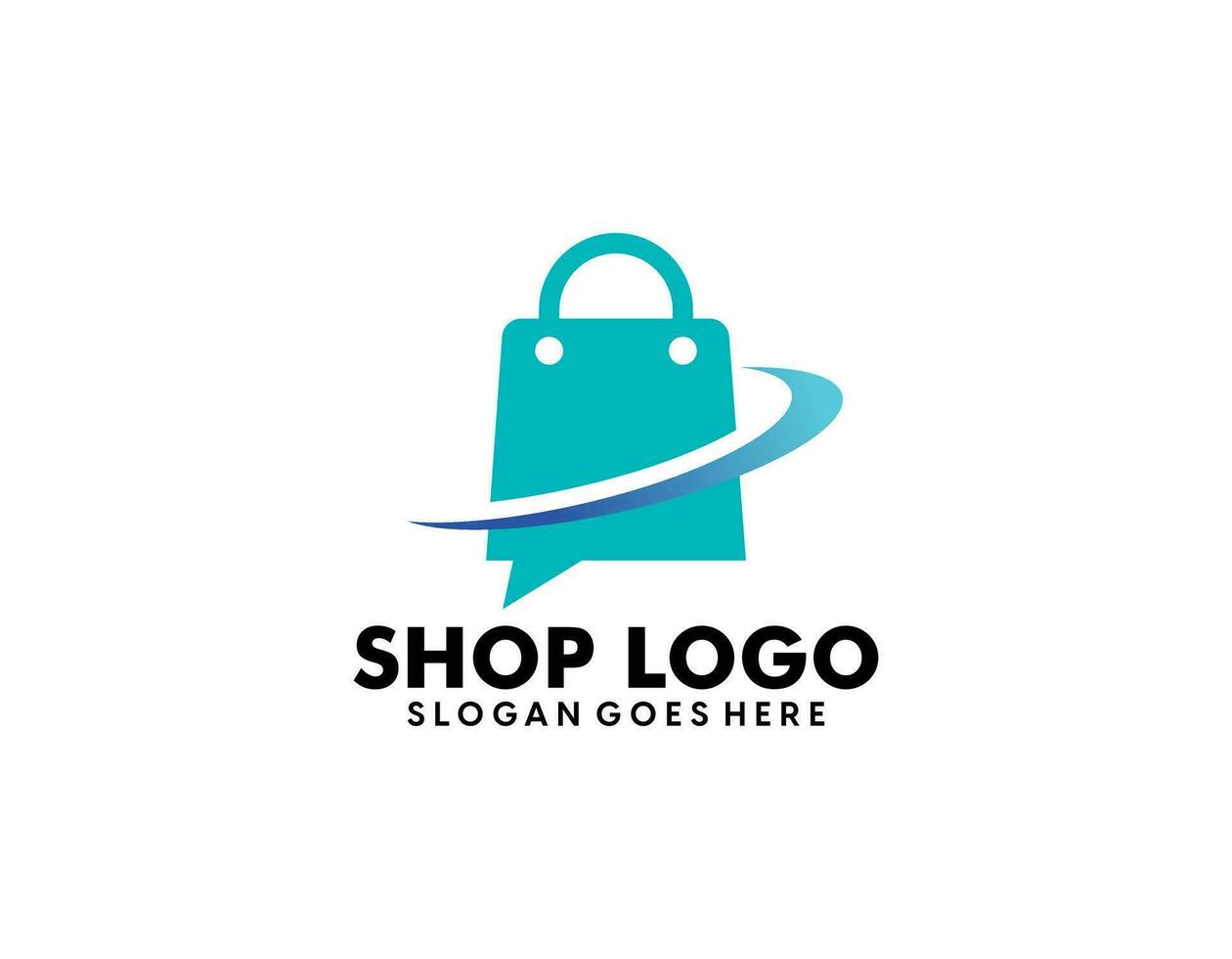 shopping logo design concept template vector