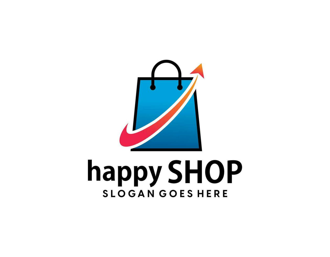 logo bag design online shopping By idealis vector