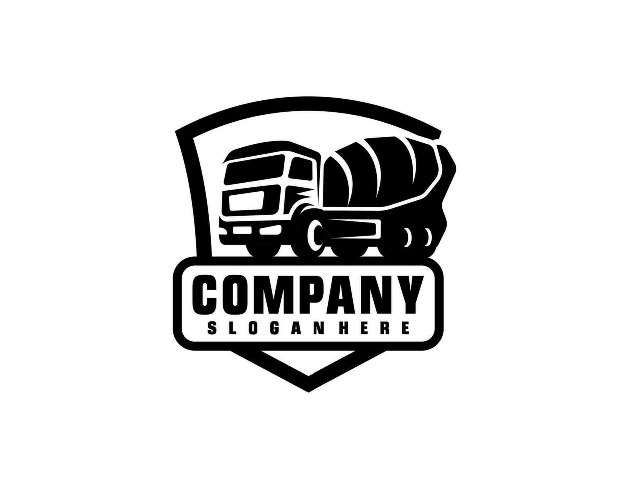 hormigón mezclador camión construcción vehículo ilustración logo vector