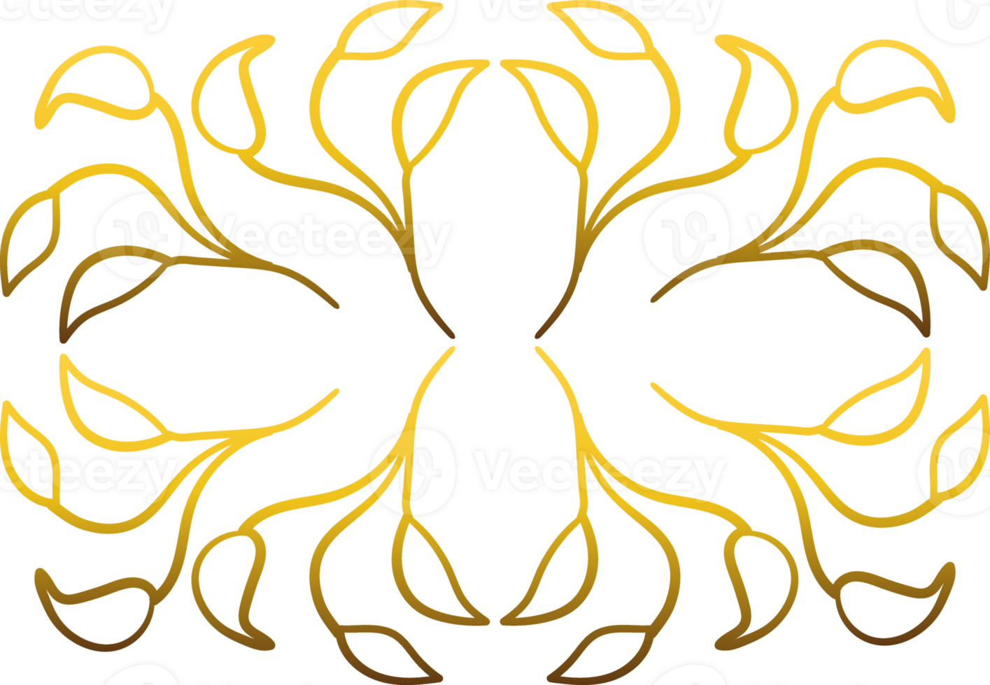 luxury gold floraldecoration png