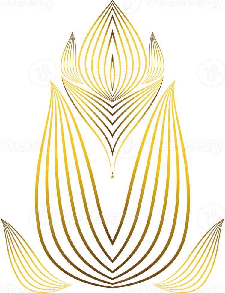 gold floral decoration png