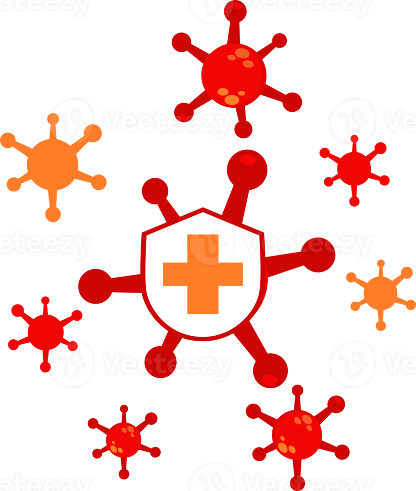 flat style virus icon concept png