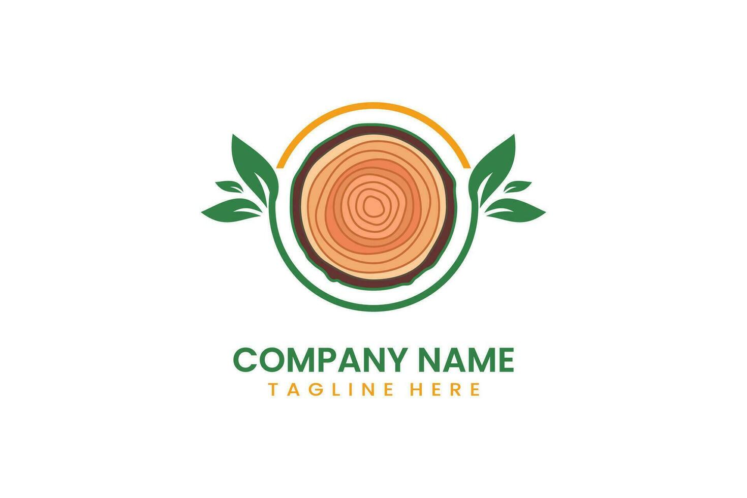 Flat nature wooden trunk logo icon template design vector