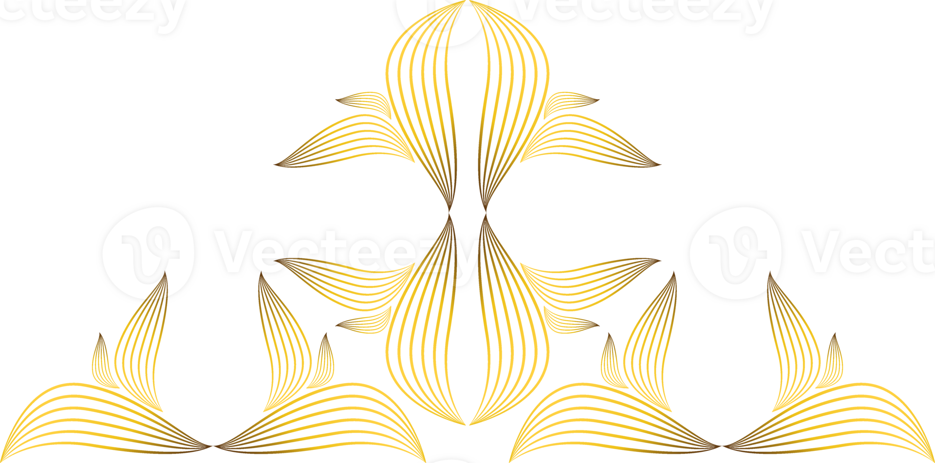 golden floral ornament png