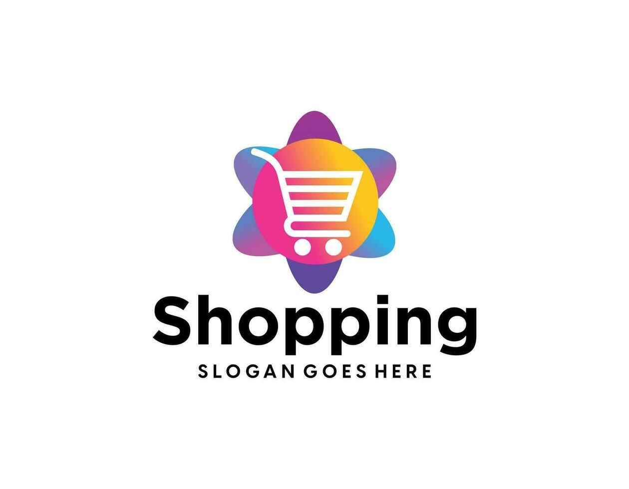 shopping cart business online logo vector