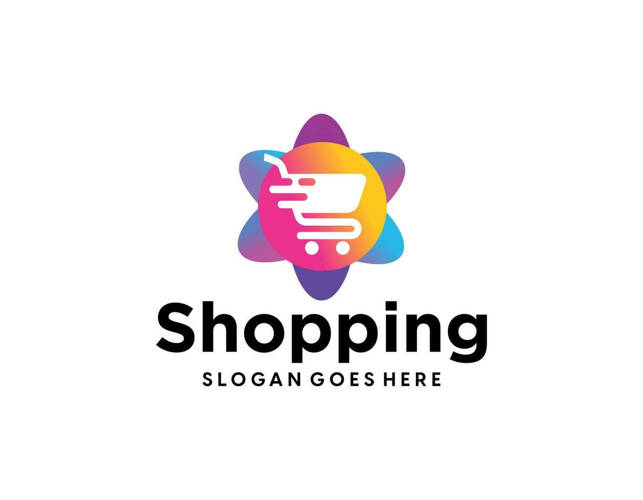 ecommerce shop modern logo design template vector