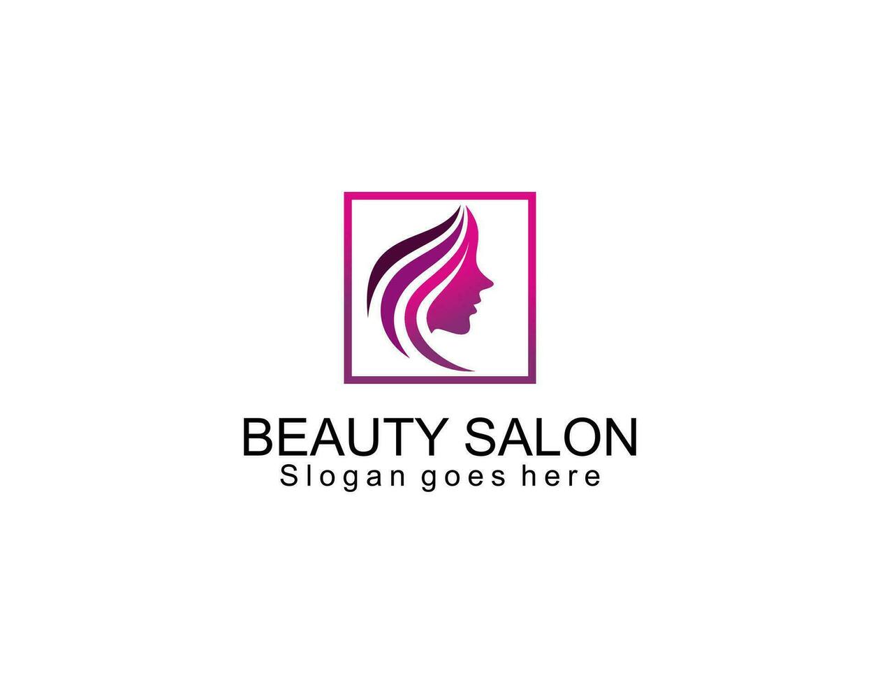 lujo mujer pelo salón logo diseño vector