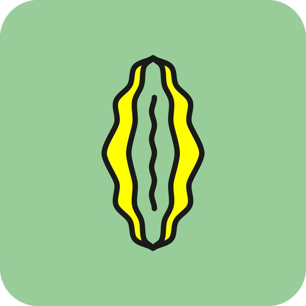 Bitter Melon Vector Icon Design