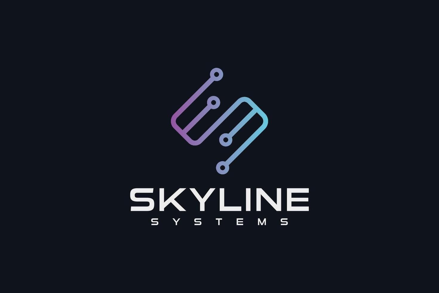 S latter technology logo and icon vector