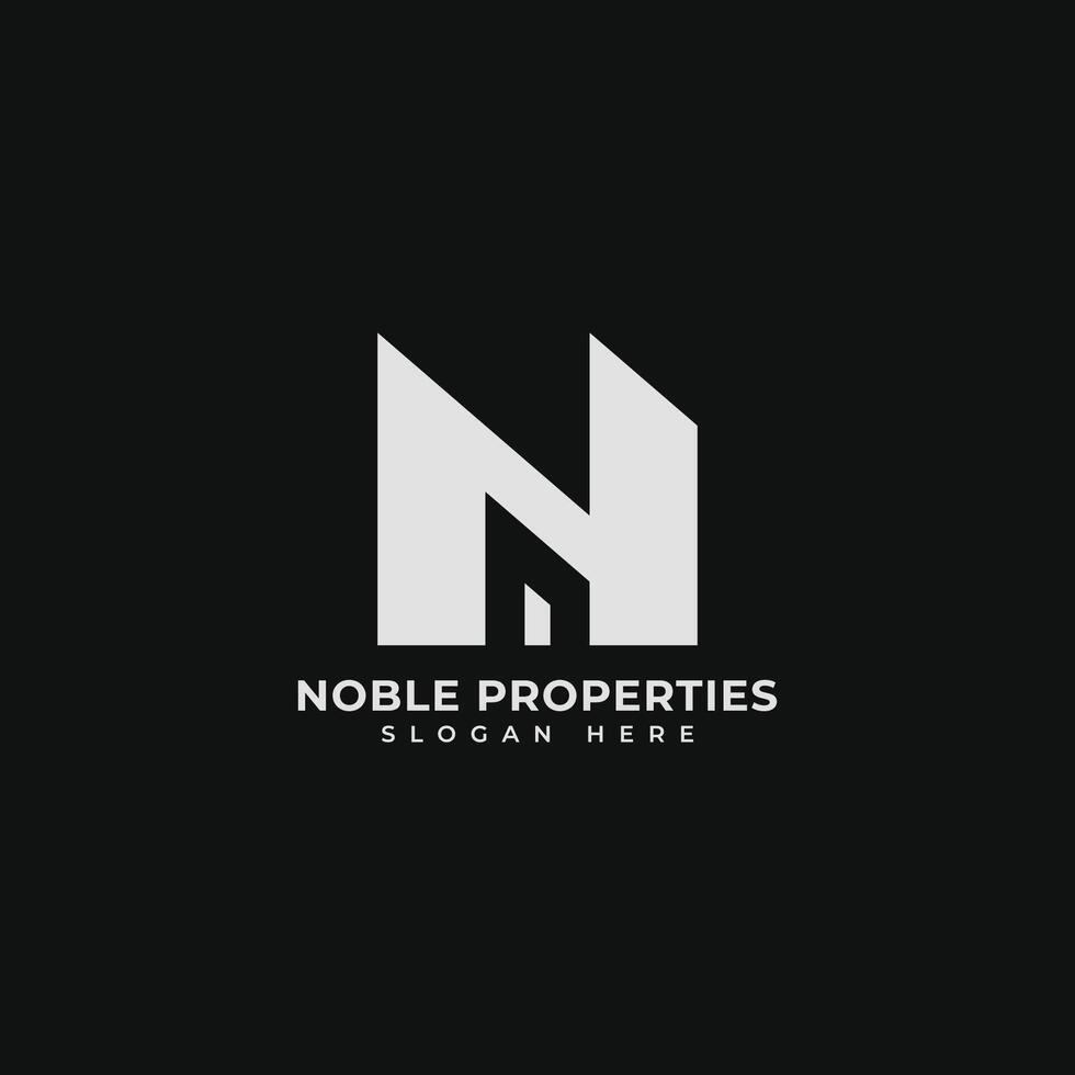 N latter real estate logo vector