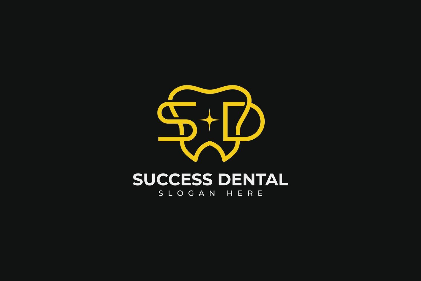 SD Latter dental logo and icon vector