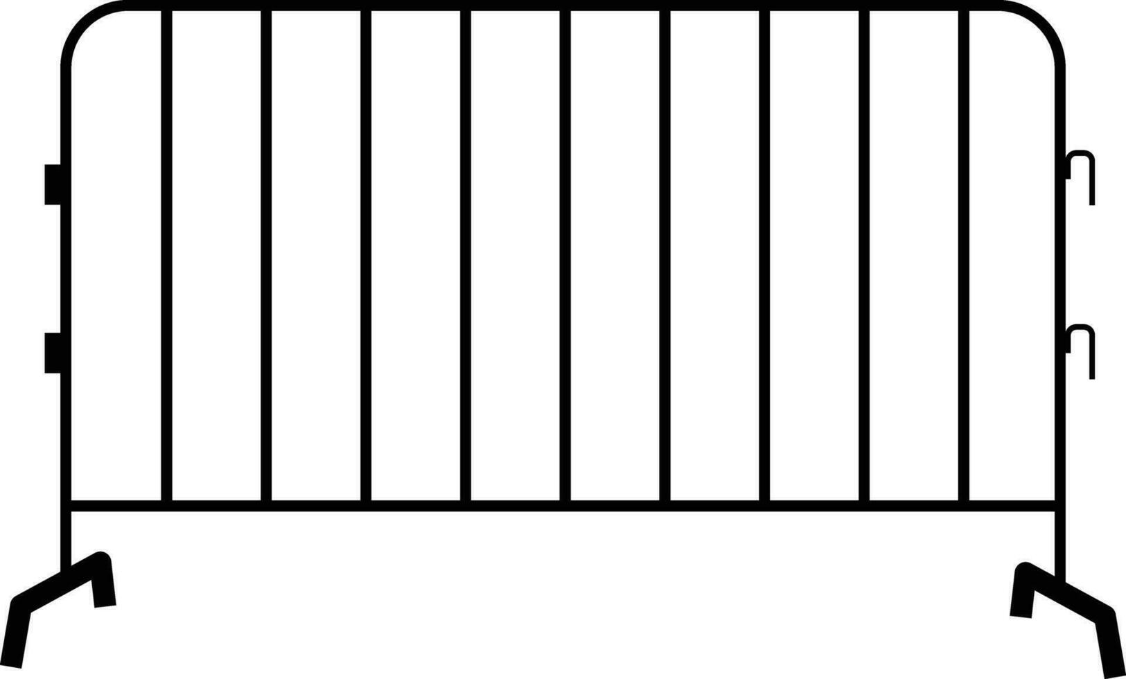 Portable steel fence icon. Urban portable steel barrier sign. Barrier fence symbol. flat style. vector