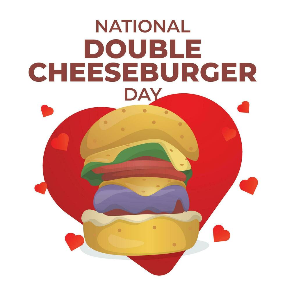 national double cheeseburger day design template good for celebration usage. cheeseburger vector illustration. double cheeseburger vector illustration. vector eps 10.