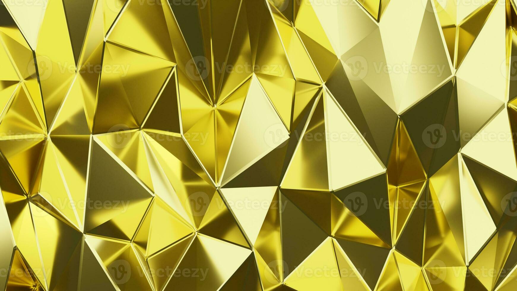 3D render of golden triangular abstract background photo