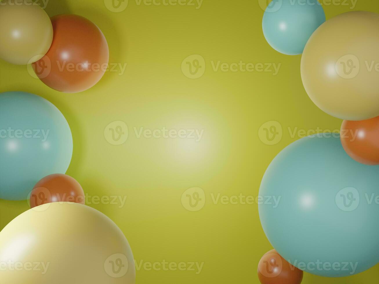 3D render of colorful abstract background, Circular ball background photo