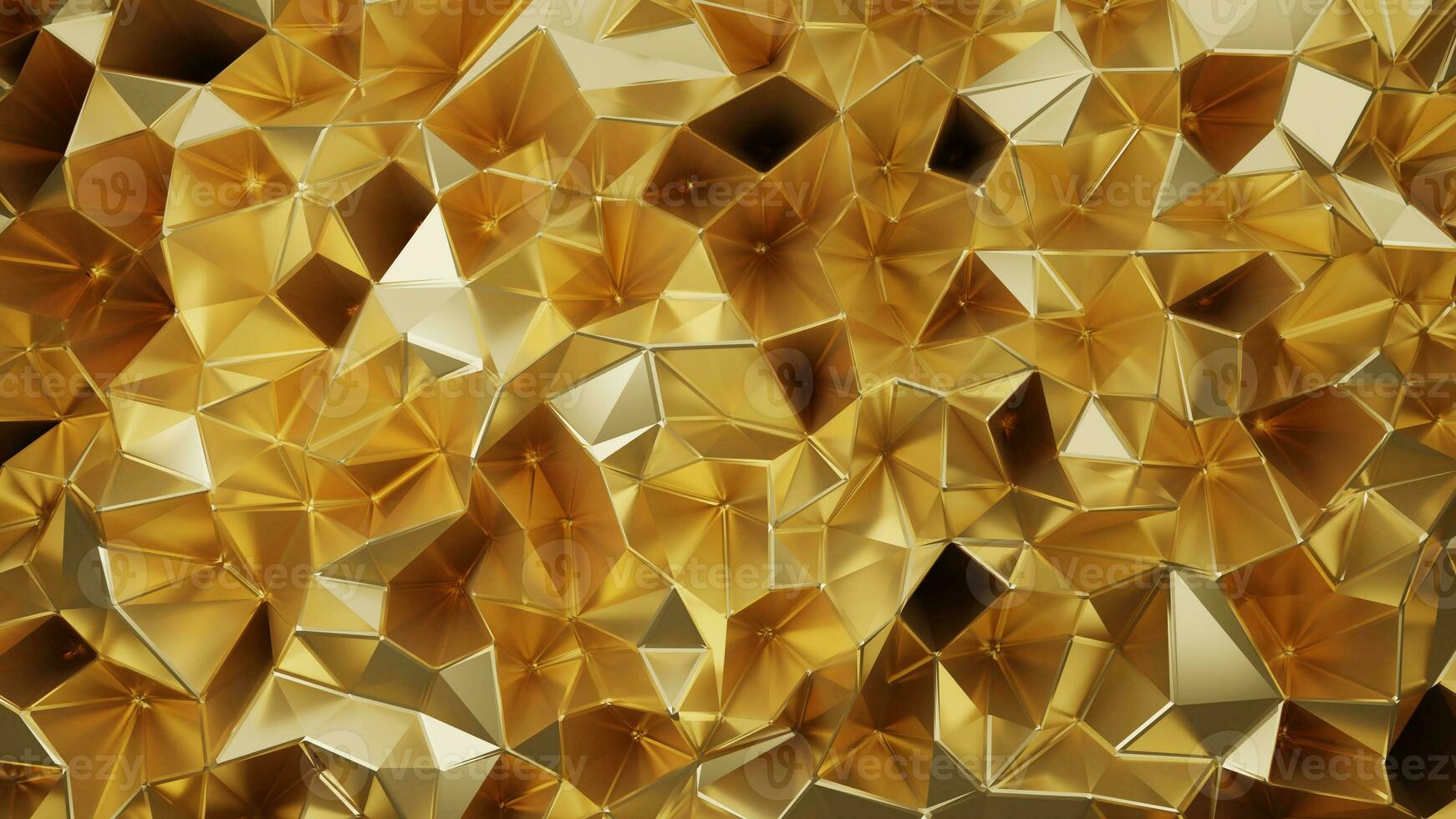 3D render of golden triangular abstract background photo