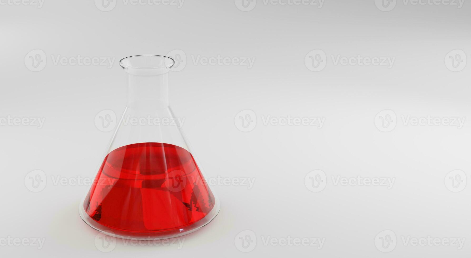 3D render of liquid in experimental test tube, Science laboratory equipment photo