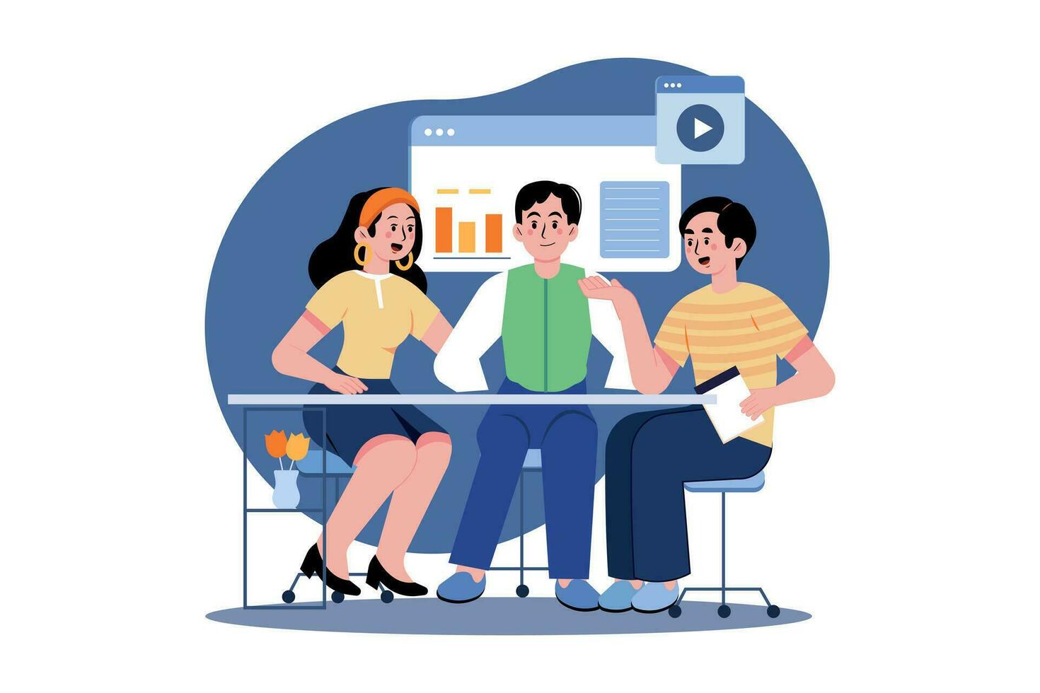 Business Team Doing Planning For Digital Marketing 28046054 Vector Art