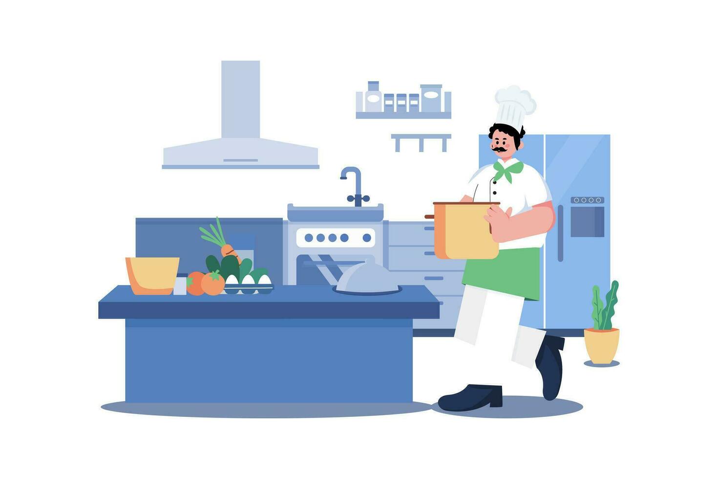 Chef Illustration concept. A flat illustration isolated on white background vector