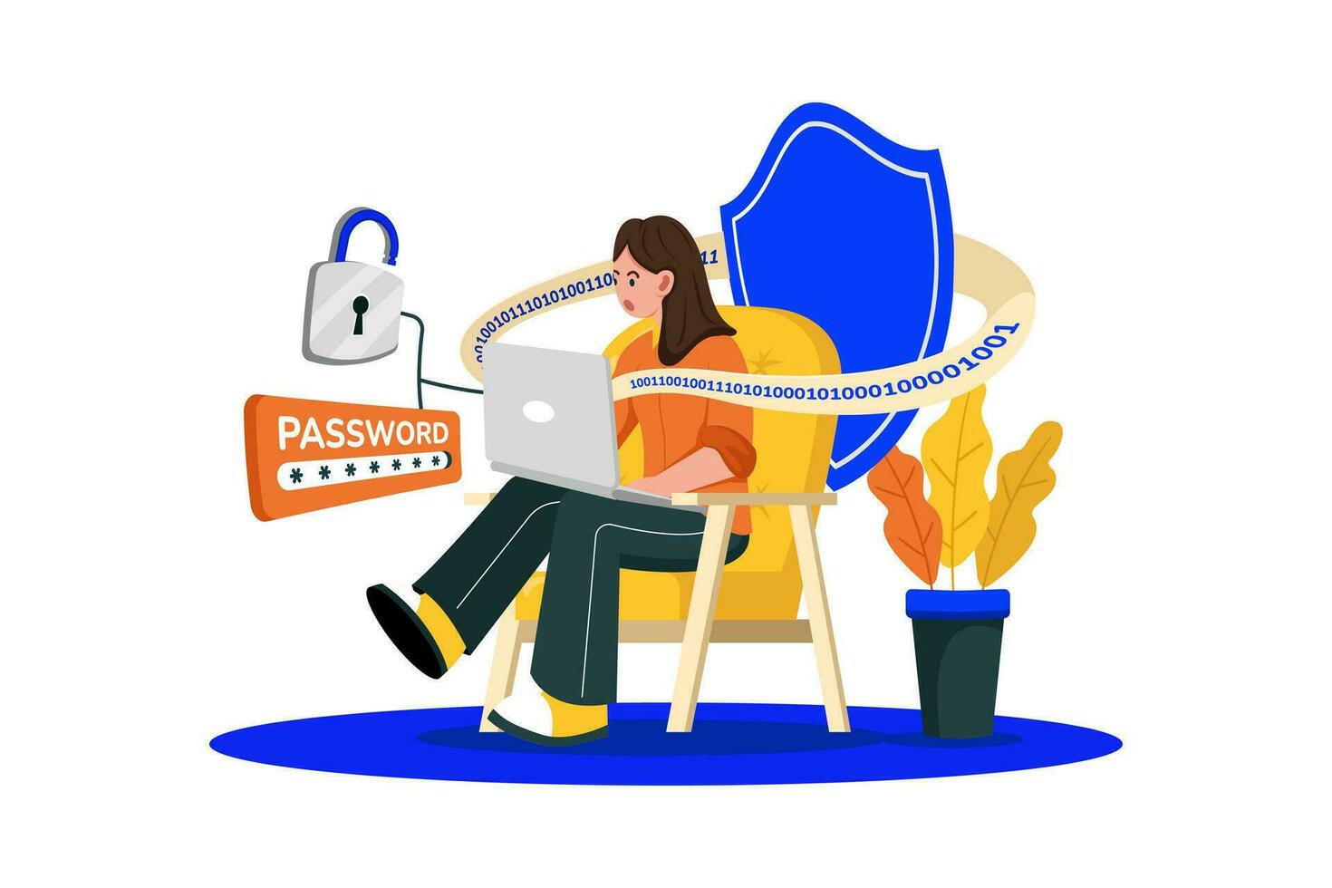 Email encryption ensures privacy and security. vector