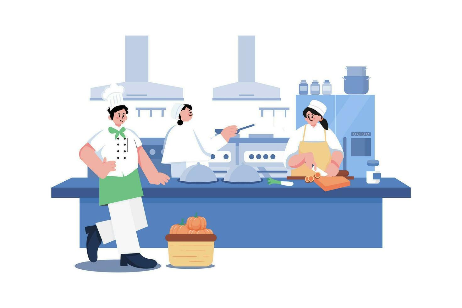 Line Cook Illustration concept. A flat illustration isolated on white background vector