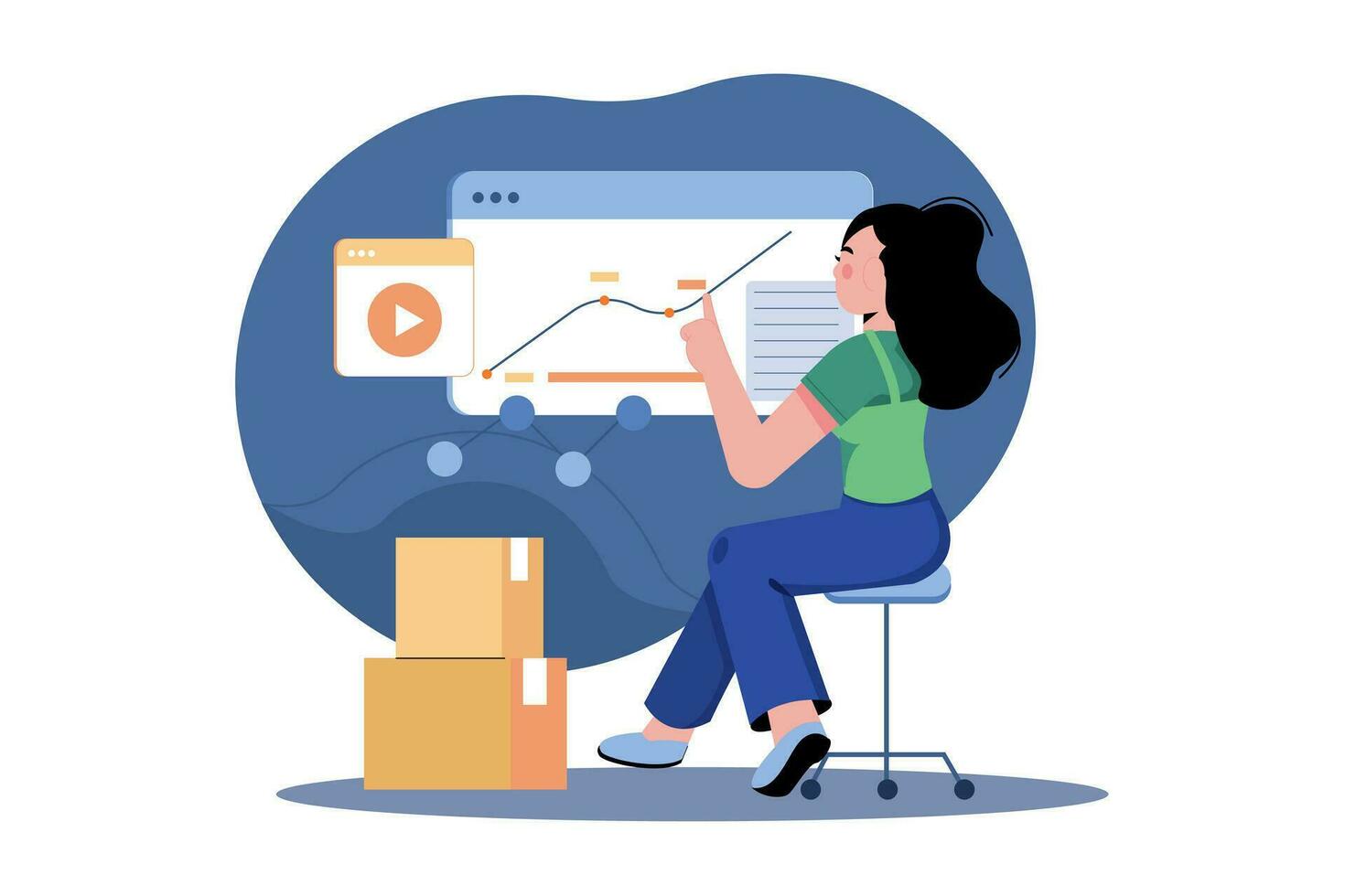 Employees Working On Sales Growth vector