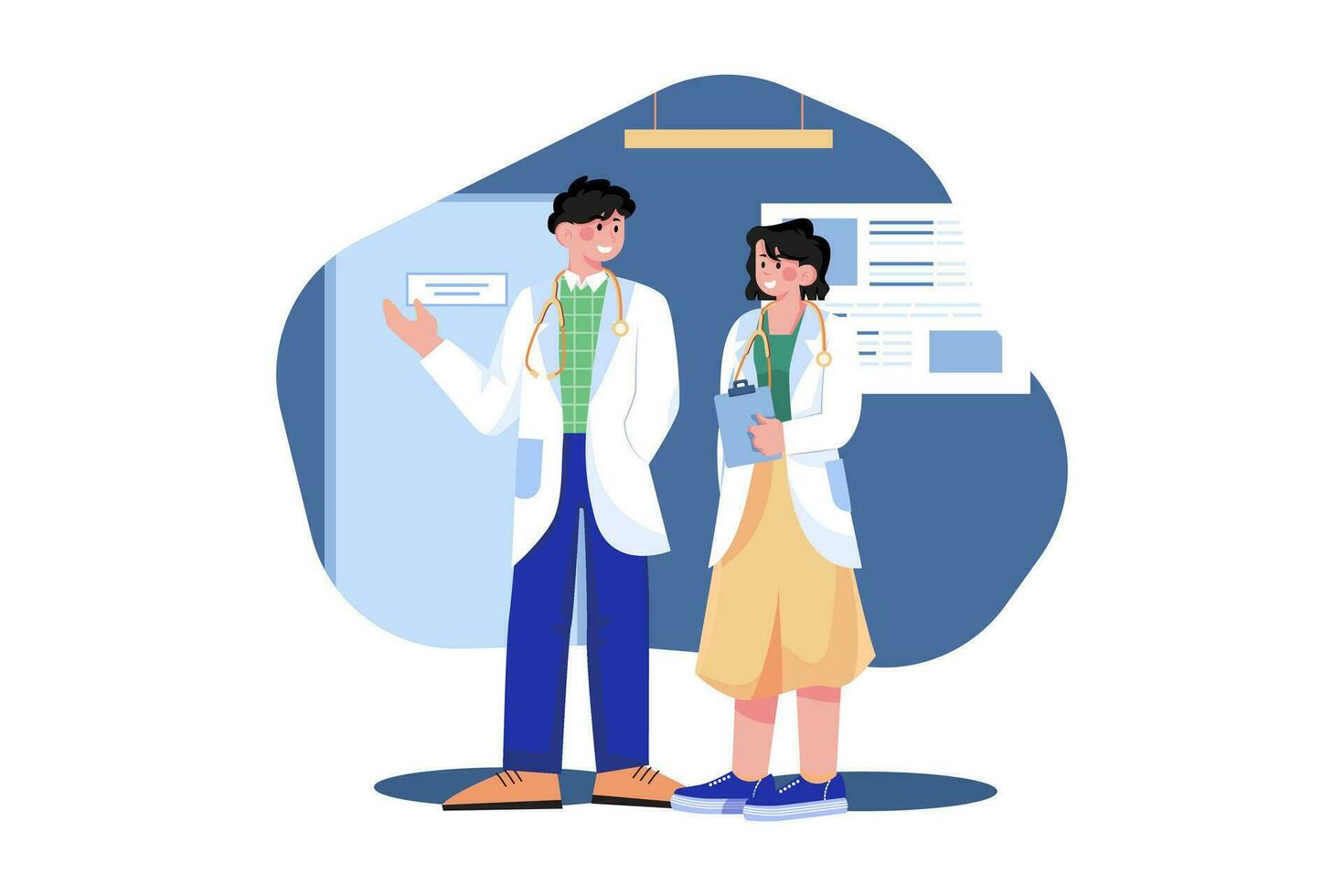 Doctors Standing Together Illustration concept on white background vector