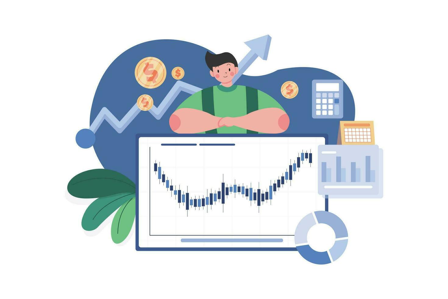 Finance Management Illustration concept. A flat illustration isolated on white background vector