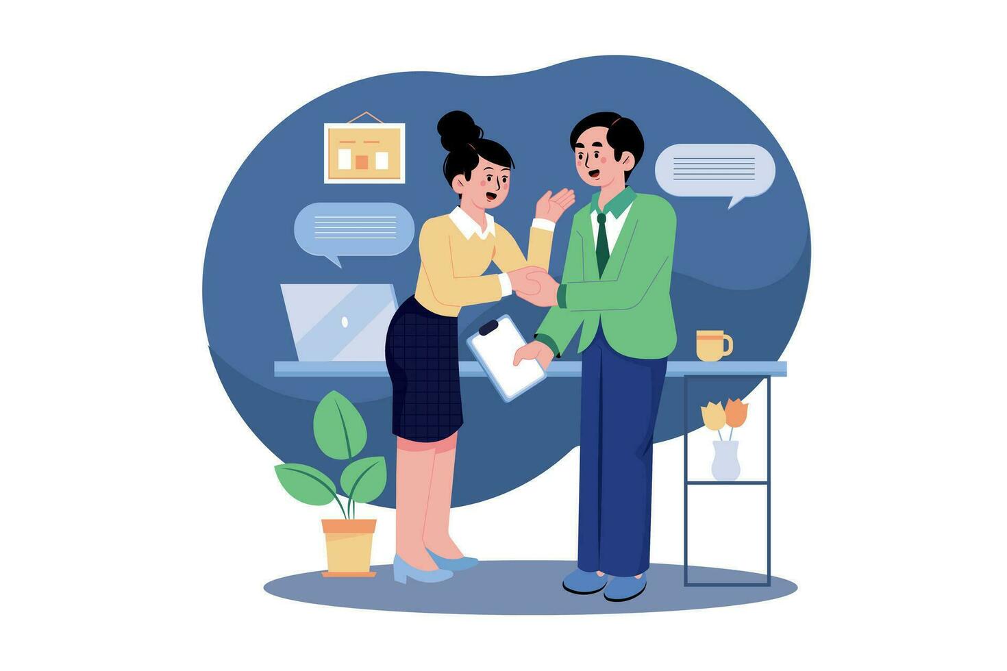 Customer Handshaking With a Marketing Agent vector