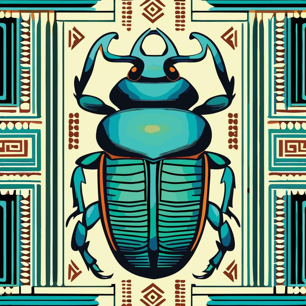 The ancient insects in the Egyptian pyramids have specific names. vector