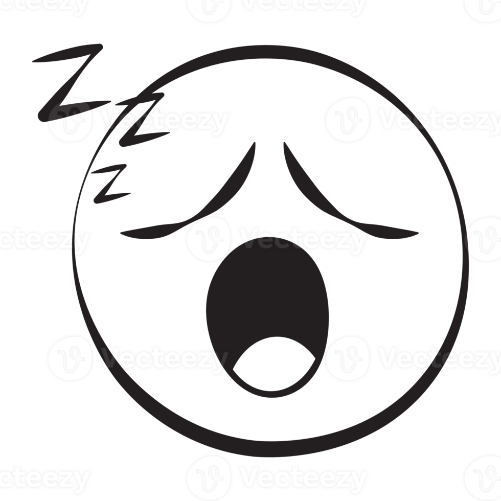 Sleepy Grunge Emoticons Outline Style png