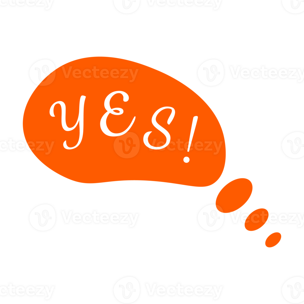 Yes Set Small Talk Dialogue Flat Color Style png