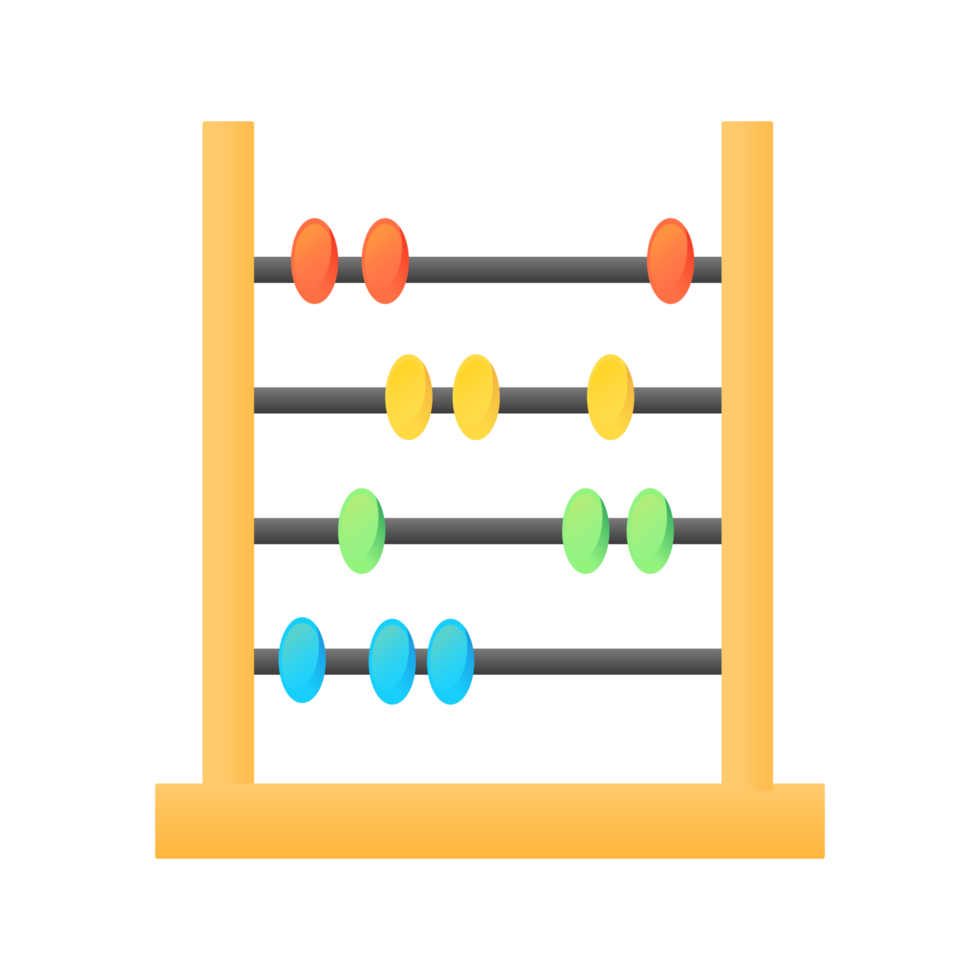 ábaco escola ícone conjunto preencher estilo png