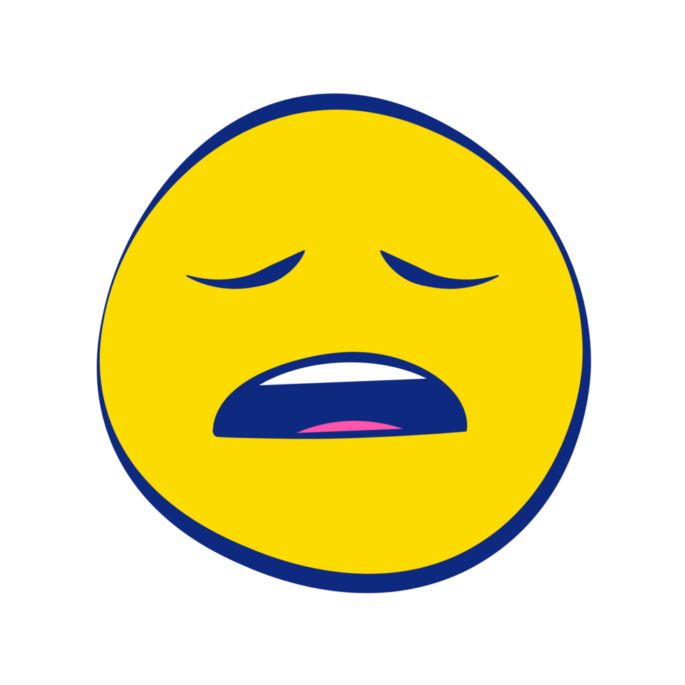 Tired Grunge Emoticons White Outline Style png