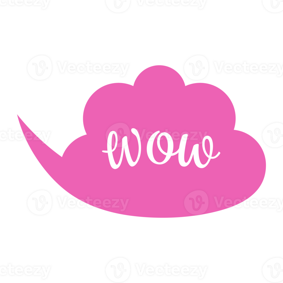 Wow Set Small Talk Dialogue Flat Color Style png