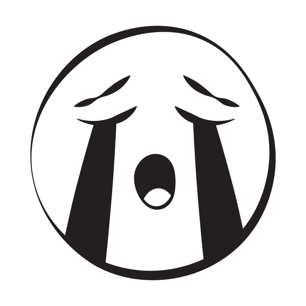 Crying Grunge Emoticons Outline Style png