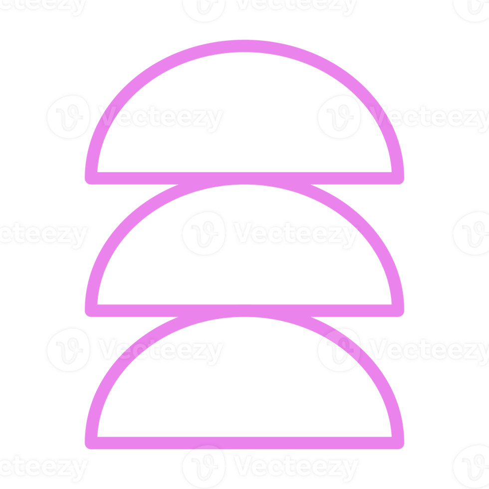 tre metà cerchio geometrico brutalista forma impostato schema stile png