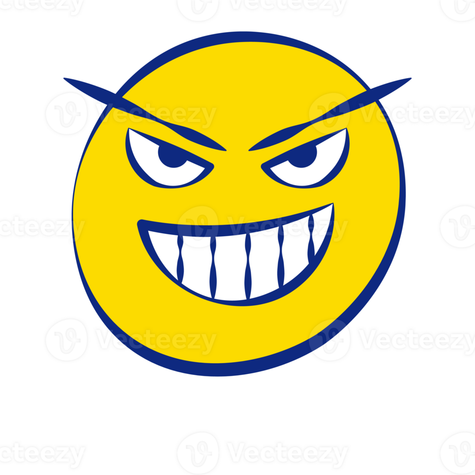 Evil Grunge Emoticons White Outline Style png