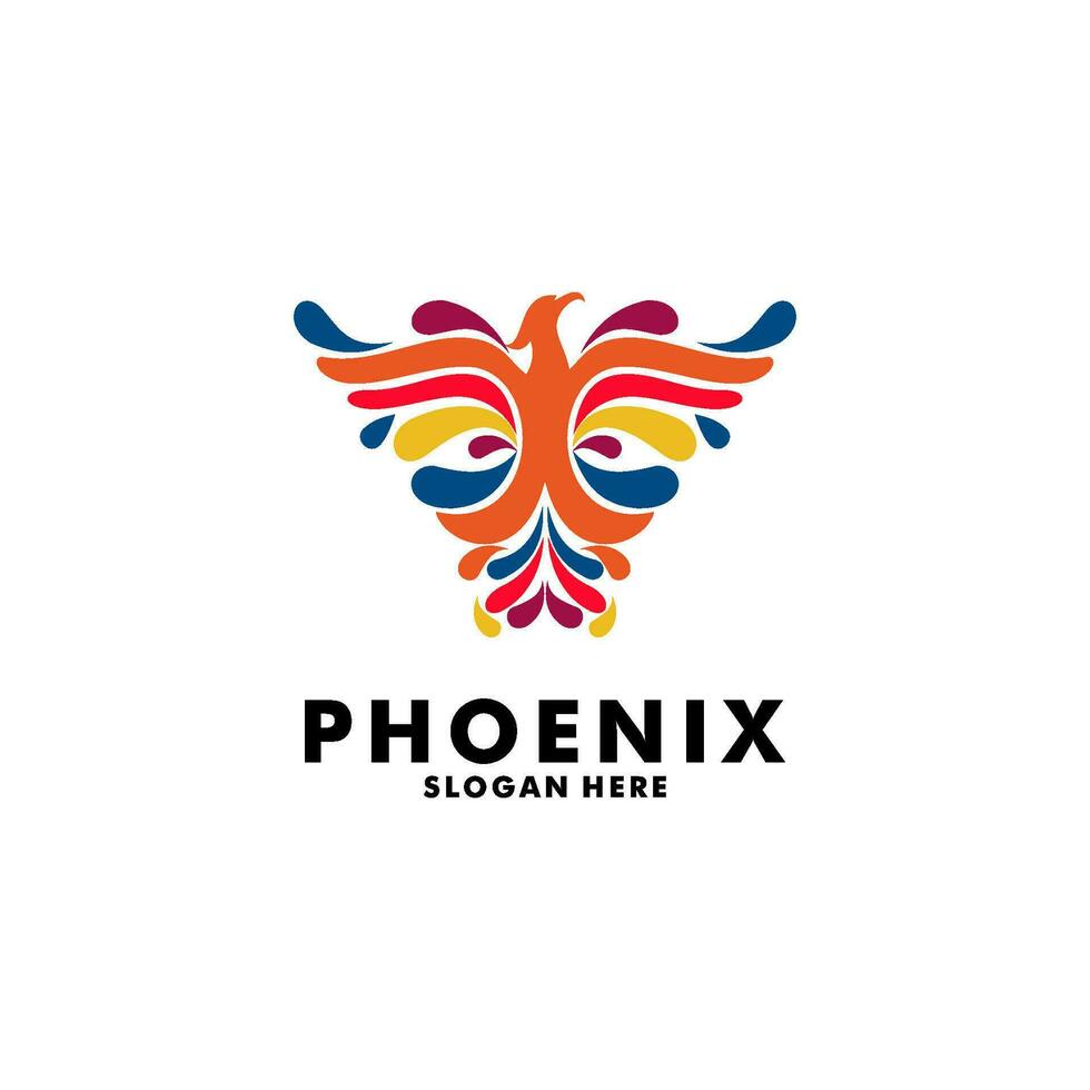 phoenix wing logo animal abstract, luxury Phoenix logo illustration template vector